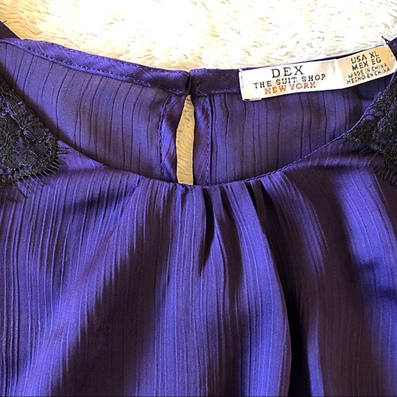 🆕Dex Lace Sleeve Top Purple/Black XL - Picture 4 of 10